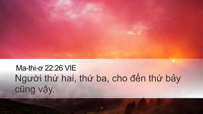 Ma-thi-ơ 22:26 VIE Desktop Wallpaper - Người thứ hai, thứ ba, cho đến thứ - Desktop Bible Verse Wallpaper