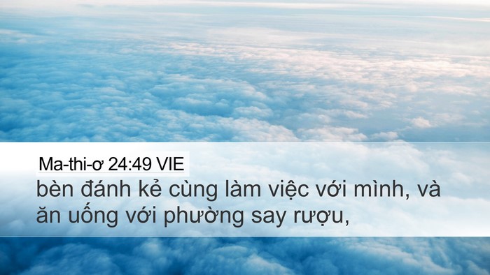 Ma-thi-ơ 24:49 VIE Bible Verse Image