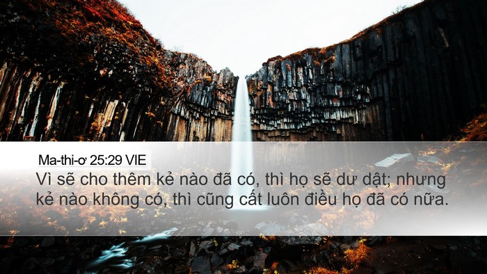 Ma-thi-ơ 25:29 VIE Bible Verse Image