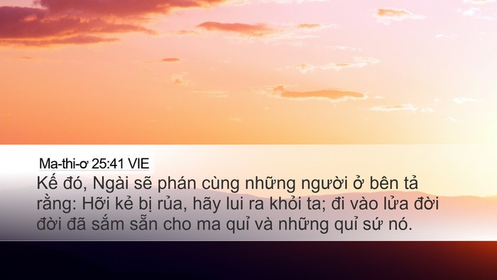 Ma-thi-ơ 25:41 VIE Bible Verse Image
