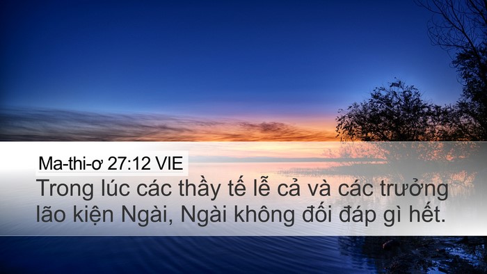 Ma-thi-ơ 27:12 VIE Bible Verse Image