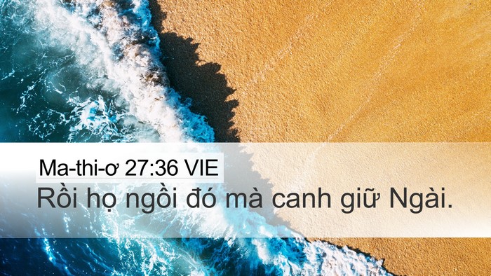 Ma-thi-ơ 27:36 VIE Bible Verse Image