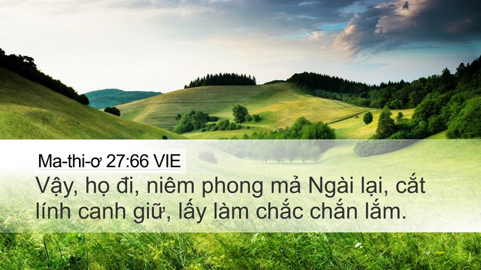 Ma-thi-ơ 27:66 VIE Desktop Wallpaper - Vậy, họ đi, niêm phong mả Ngài lại, - Desktop Bible Verse Wallpaper