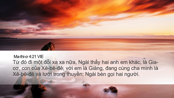 Ma-thi-ơ 4:21 VIE Bible Verse Image