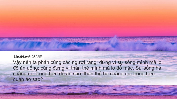 Ma-thi-ơ 6:25 VIE Bible Verse Image