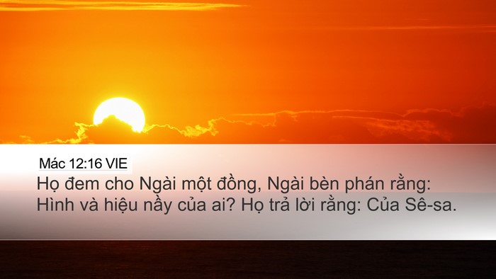 Mác 12:16 VIE Desktop Wallpaper - Họ đem cho Ngài một đồng, Ngài bèn - Desktop Bible Verse Wallpaper