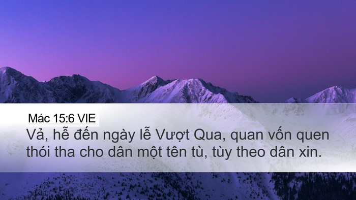 Mác 15:6 VIE Bible Verse Image