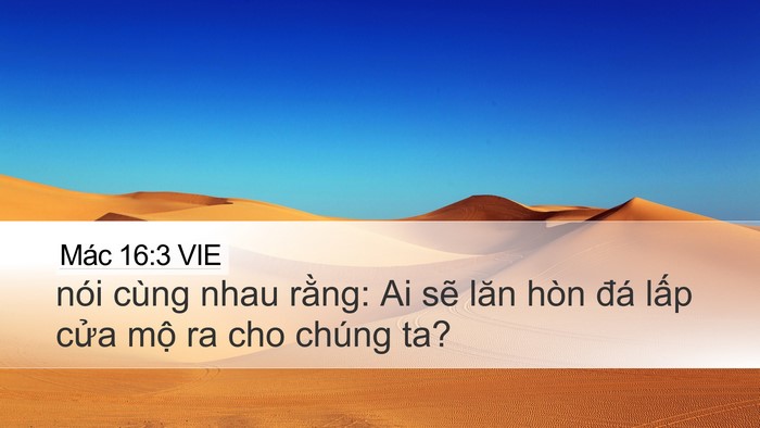 Mác 16:3 VIE Bible Verse Image