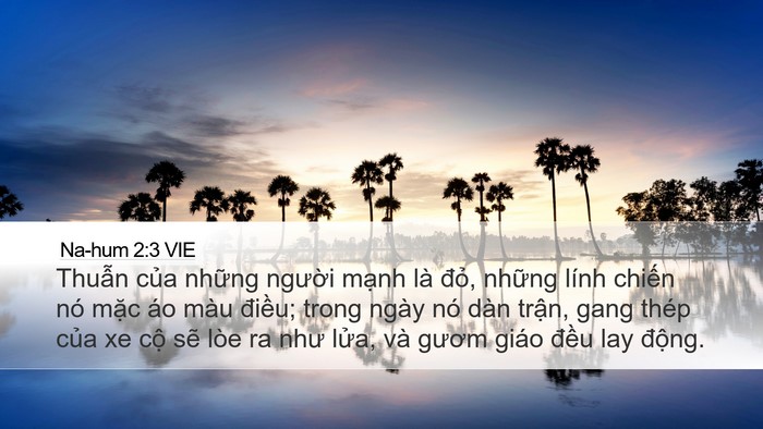 Na-hum 2:3 VIE Bible Verse Image