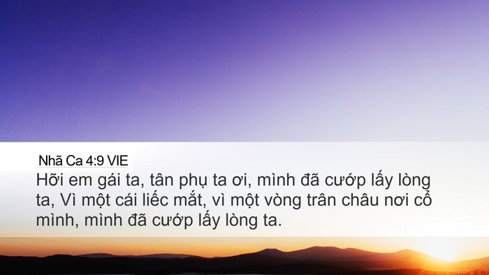 Nhã Ca 4:9 VIE Bible Verse Image