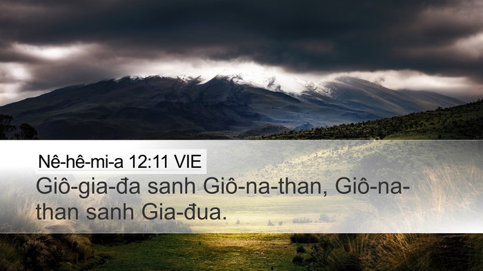 Nê-hê-mi-a 12:11 VIE Desktop Wallpaper - Giô-gia-đa sanh Giô-na-than, Giô-na-than sanh - Desktop Bible Verse Wallpaper
