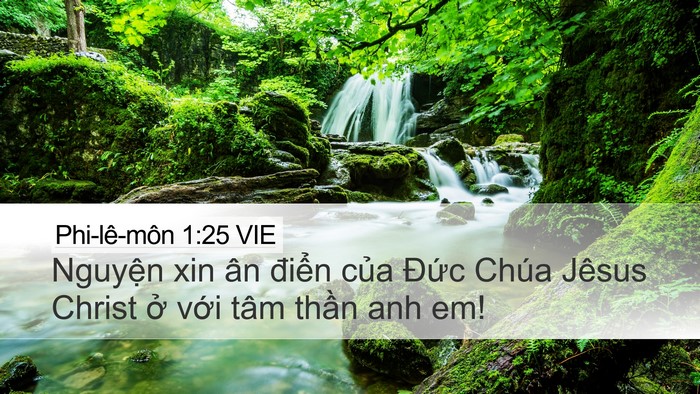 Phi-lê-môn 1:25 VIE Desktop Wallpaper - Nguyện xin ân điển của Đức Chúa - Desktop Bible Verse Wallpaper