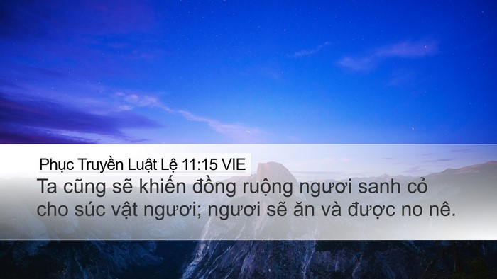 Phục Truyền Luật Lệ 11:15 VIE Bible Verse Image