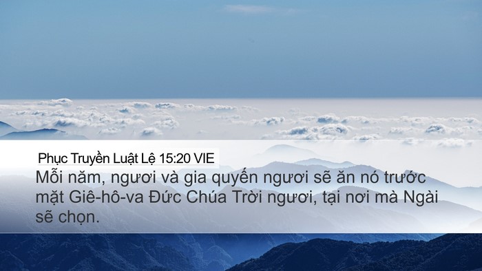 Phục Truyền Luật Lệ 15:20 VIE Bible Verse Image