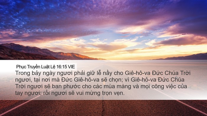 Phục Truyền Luật Lệ 16:15 VIE Bible Verse Image