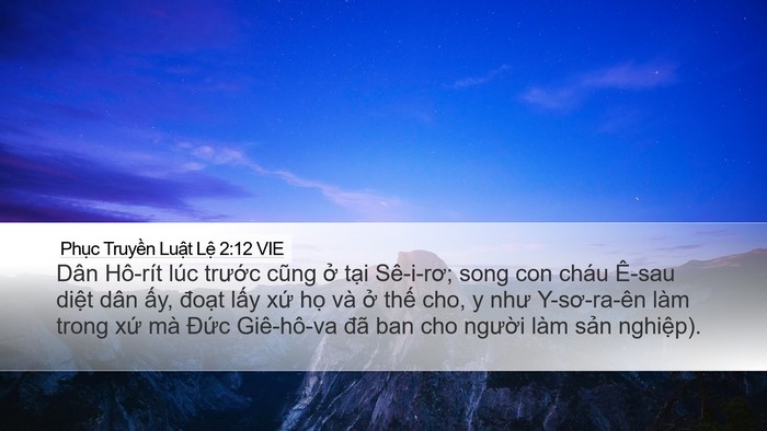 Phục Truyền Luật Lệ 2:12 VIE Bible Verse Image