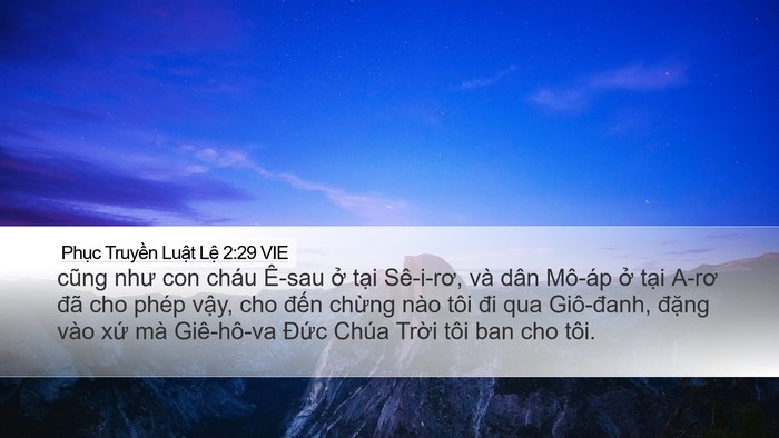 Phục Truyền Luật Lệ 2:29 VIE Bible Verse Image