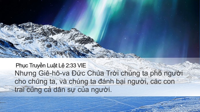 Phục Truyền Luật Lệ 2:33 VIE Bible Verse Image