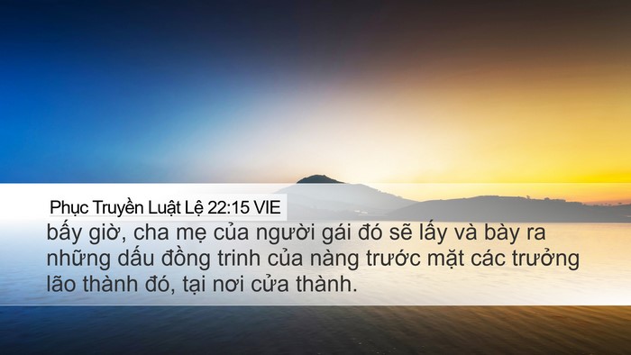 Phục Truyền Luật Lệ 22:15 VIE Desktop Wallpaper - bấy giờ, cha mẹ của người gái đó - Desktop Bible Verse Wallpaper