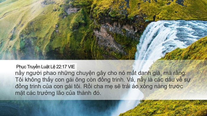 Phục Truyền Luật Lệ 22:17 VIE Desktop Wallpaper - nầy người phao những chuyện gây cho nó - Desktop Bible Verse Wallpaper