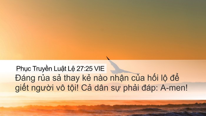Phục Truyền Luật Lệ 27:25 VIE Bible Verse Image