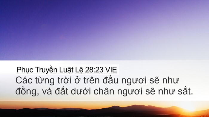 Phục Truyền Luật Lệ 28:23 VIE Bible Verse Image