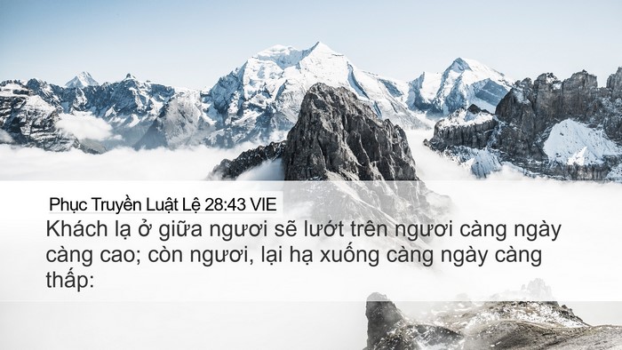 Phục Truyền Luật Lệ 28:43 VIE Bible Verse Image
