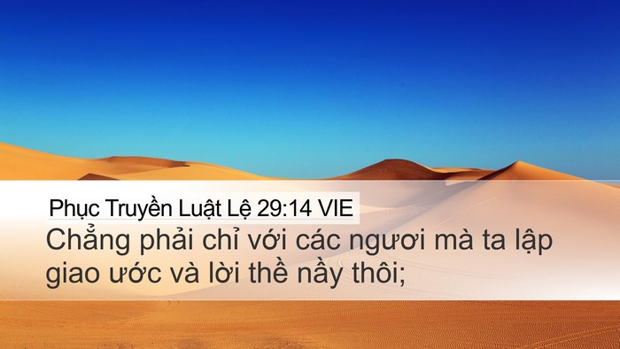 Phục Truyền Luật Lệ 29:14 VIE Desktop Wallpaper - Chẳng phải chỉ với các ngươi mà ta - Desktop Bible Verse Wallpaper