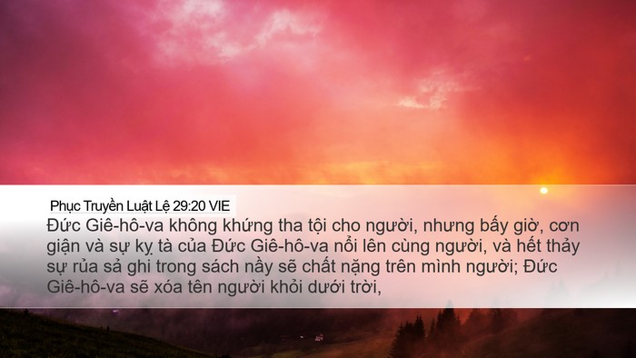 Phục Truyền Luật Lệ 29:20 VIE Bible Verse Image