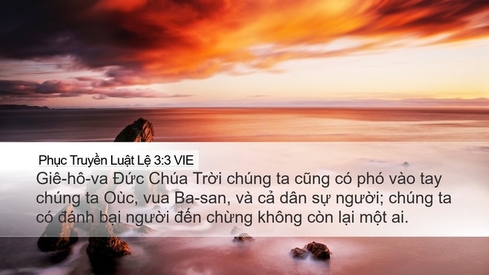 Phục Truyền Luật Lệ 3:3 VIE Bible Verse Image