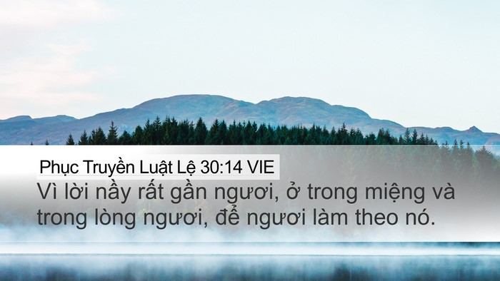 Phục Truyền Luật Lệ 30:14 VIE Desktop Wallpaper - Vì lời nầy rất gần ngươi, ở trong - Desktop Bible Verse Wallpaper