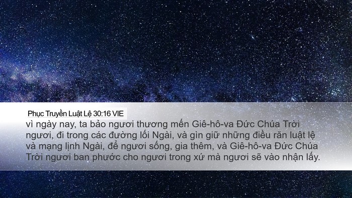 Phục Truyền Luật Lệ 30:16 VIE Bible Verse Image