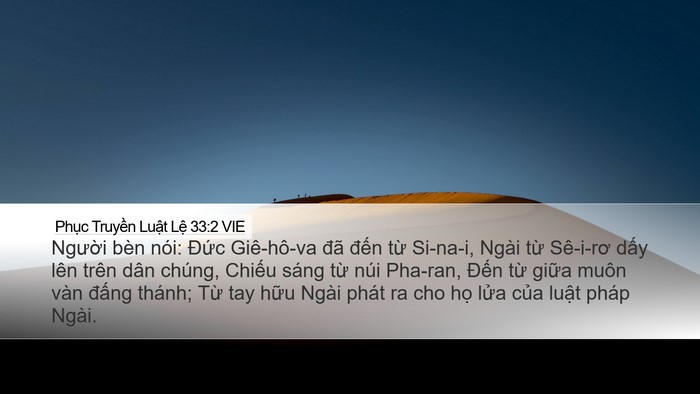 Phục Truyền Luật Lệ 33:2 VIE Bible Verse Image