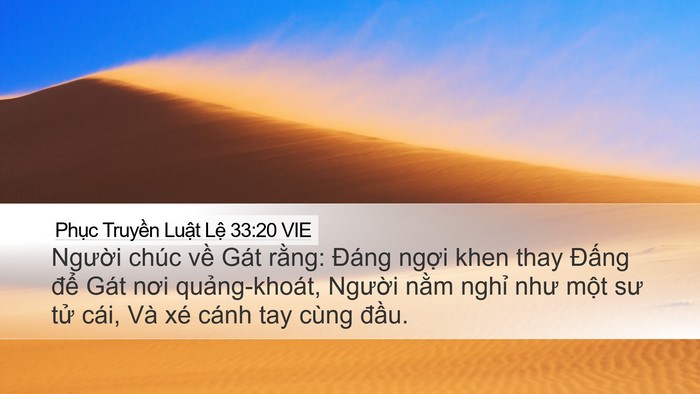 Phục Truyền Luật Lệ 33:20 VIE Bible Verse Image