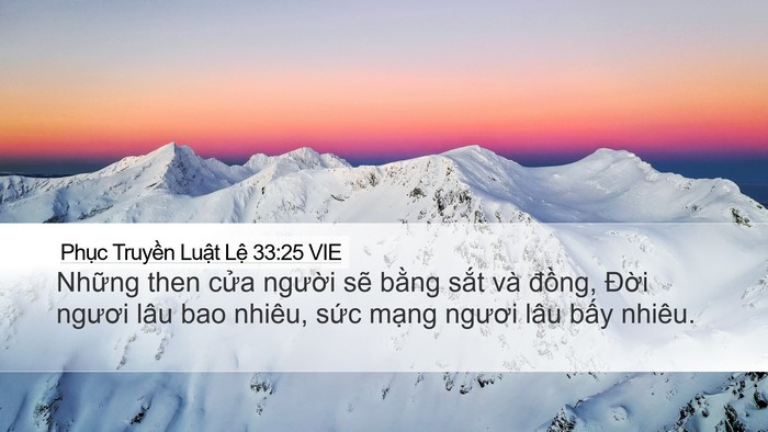 Phục Truyền Luật Lệ 33:25 VIE Bible Verse Image