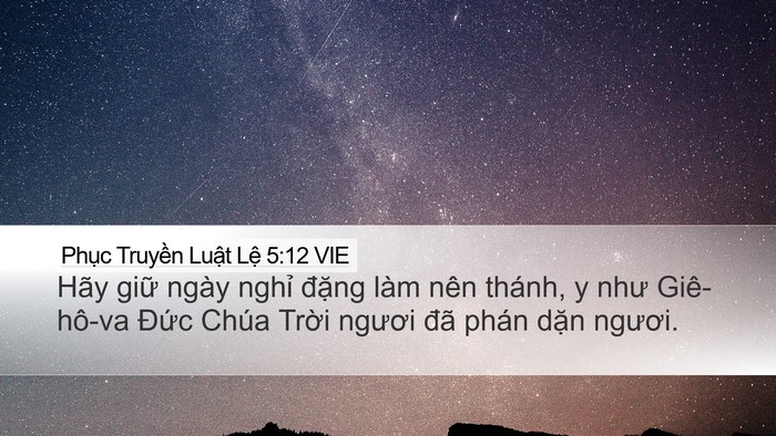 Phục Truyền Luật Lệ 5:12 VIE Bible Verse Image