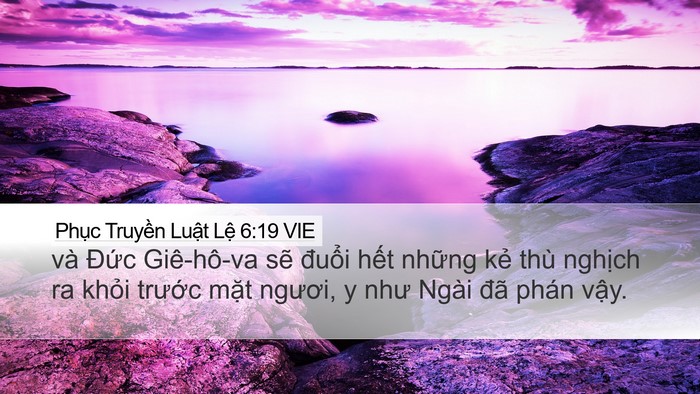 Phục Truyền Luật Lệ 6:19 VIE Desktop Wallpaper - và Đức Giê-hô-va sẽ đuổi hết những - Desktop Bible Verse Wallpaper