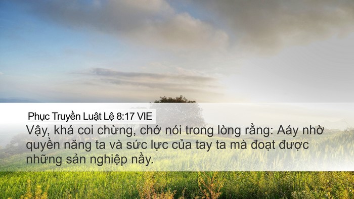 Phục Truyền Luật Lệ 8:17 VIE Bible Verse Image