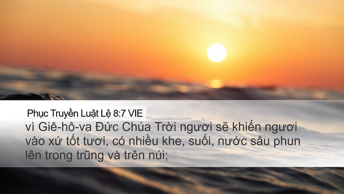 Phục Truyền Luật Lệ 8:7 VIE Bible Verse Image