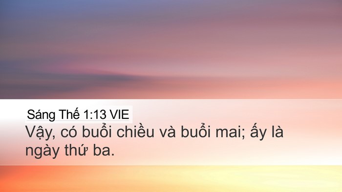 Sáng Thế 1:13 VIE Bible Verse Image