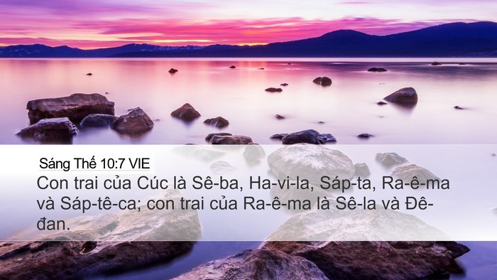Sáng Thế 10:7 VIE Bible Verse Image