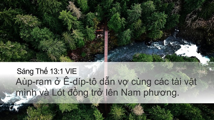 Sáng Thế 13:1 VIE Desktop Wallpaper - Aùp-ram ở Ê-díp-tô dẫn vợ cùng các - Desktop Bible Verse Wallpaper