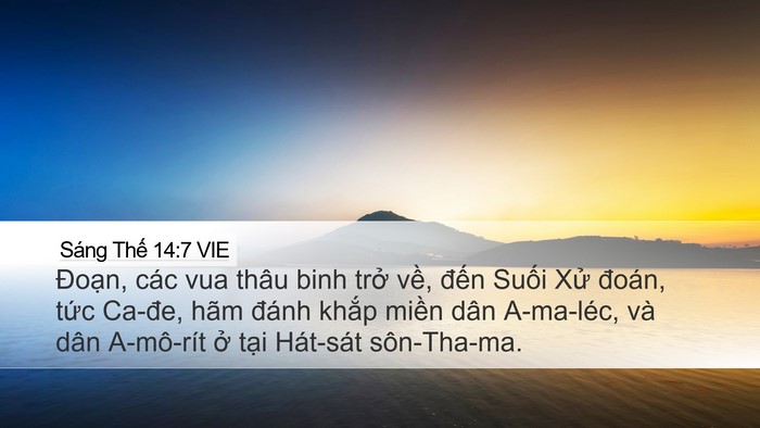 Sáng Thế 14:7 VIE Bible Verse Image