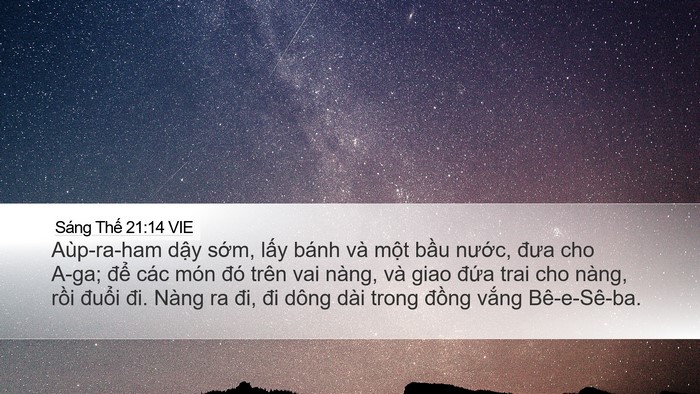 Sáng Thế 21:14 VIE Bible Verse Image