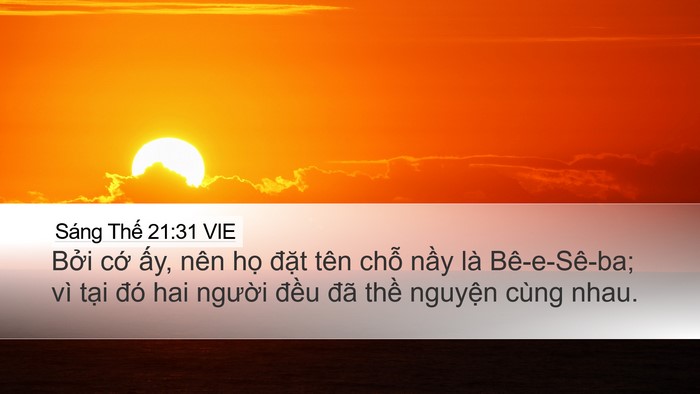 Sáng Thế 21:31 VIE Bible Verse Image