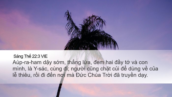 Sáng Thế 22:3 VIE Bible Verse Image