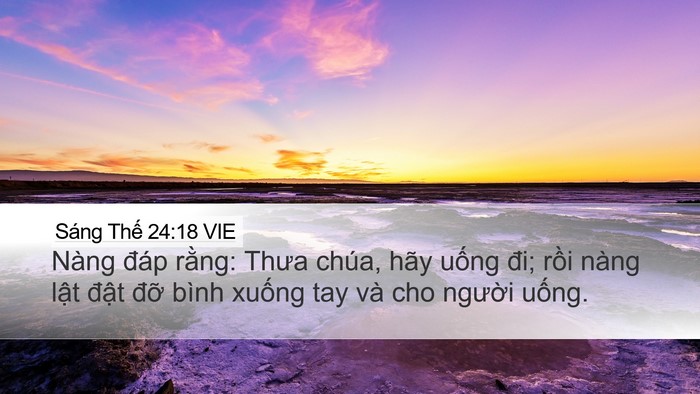 Sáng Thế 24:18 VIE Bible Verse Image