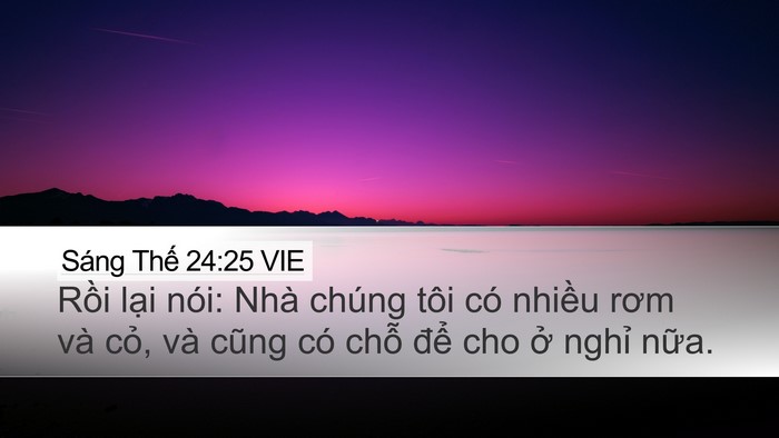 Sáng Thế 24:25 VIE Bible Verse Image