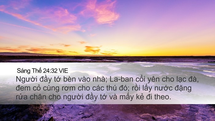 Sáng Thế 24:32 VIE Bible Verse Image