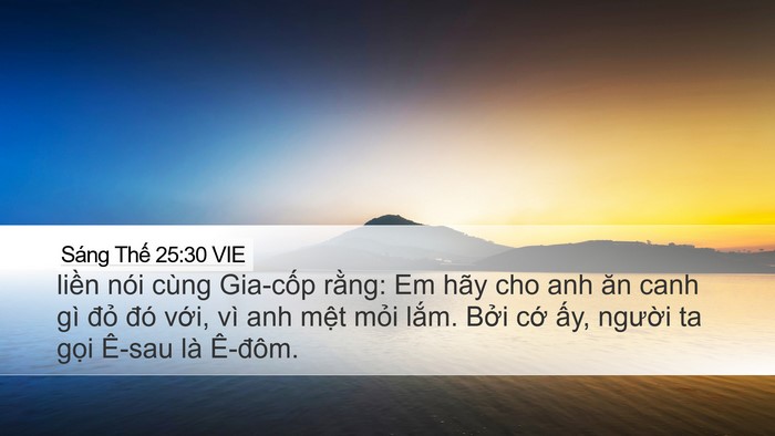 Sáng Thế 25:30 VIE Bible Verse Image